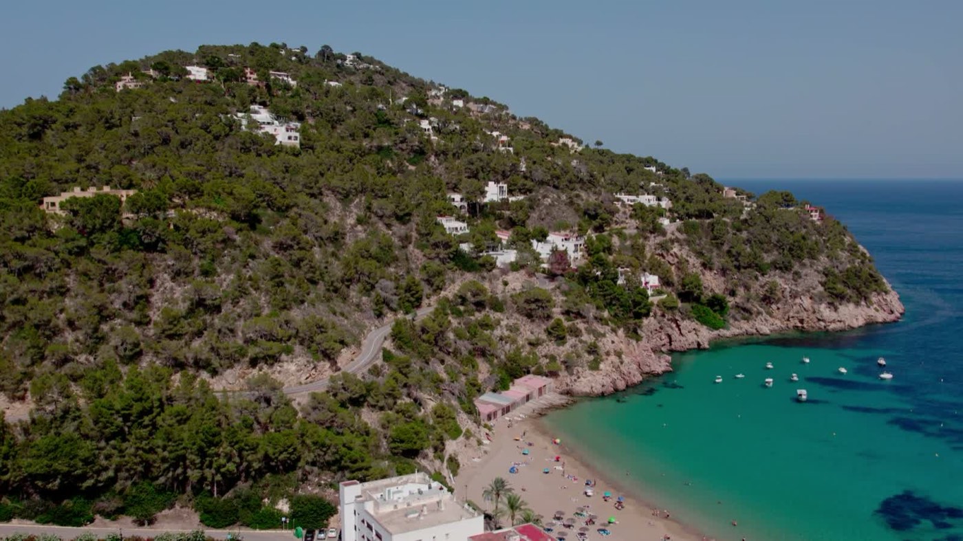 Aerial view of the Ibiza coastline